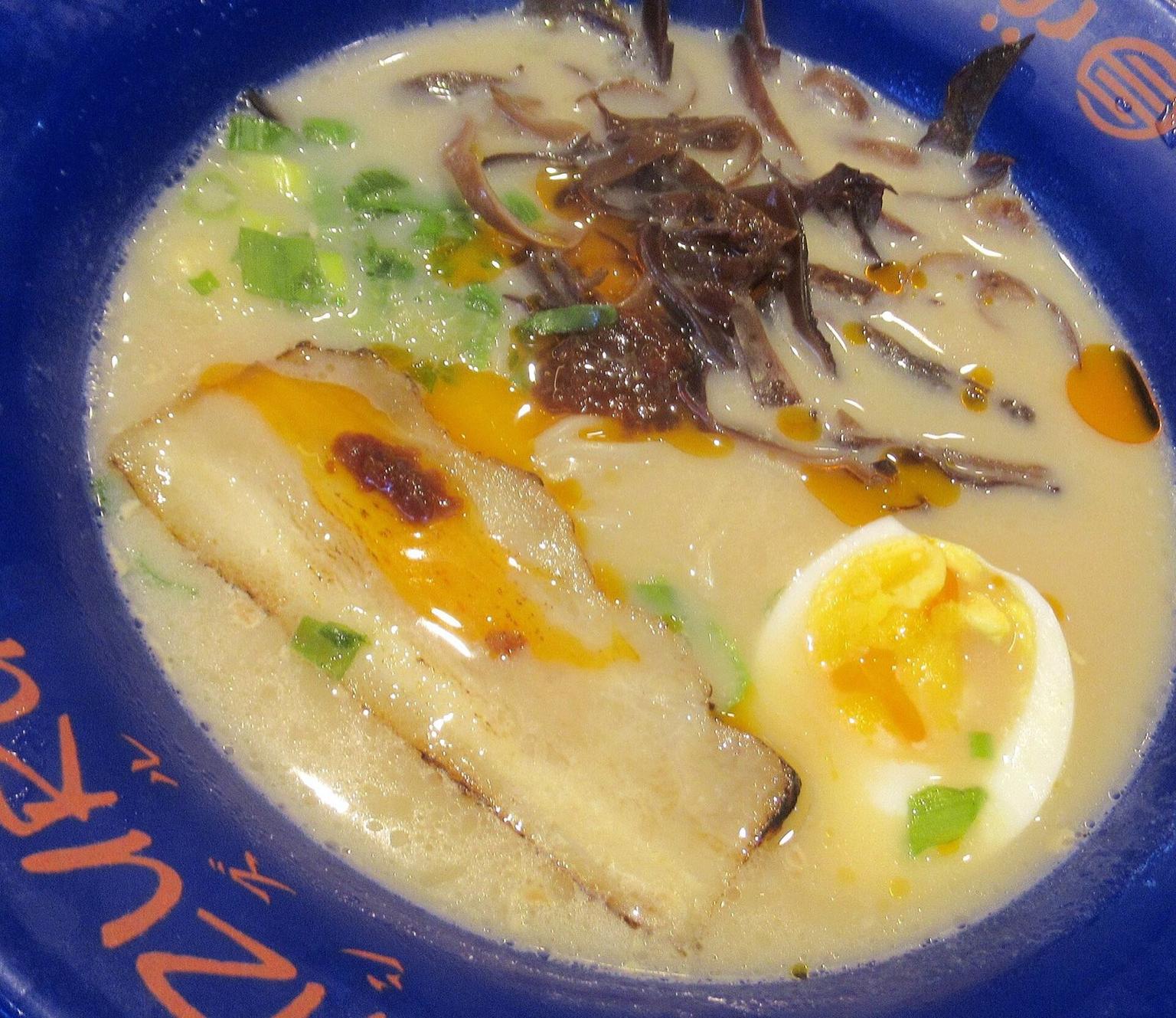 Tonkotsu ramen bowl with chashu and egg